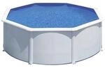 GRE GRE - Wei&szlig;es rundes Stahl-Aufstellpool-Set &Oslash;300 x 122 cm (Lieferung mit
