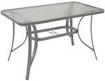 Gartentisch 120x70cm, Metall grau + Glas