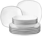 Seltmann Weiden Tafelservice eckig Lido Black Line 12er Set