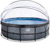EXIT Frame Pool ø488x122cm mit Sandfilterpumpe und Abdeckung, versch. Ausführungen