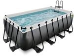 EXIT Black Leather Pool 400x200x122cm mit Sandfilterpumpe - schwarz