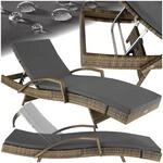 tectake&reg; Aluminium Rattan Sonnenliege, wetterfest und UV-best&auml;ndig, abnehmbare