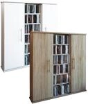 VCM CD Regal Holz CD Schrank mit 1 ESG-Sicherheitsglast&uuml;r und 2 Holzt&uuml;ren f&uuml;r