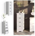 Vicco Badschrank Bianco Badregal schmal 4 Schubladen 81x30x30cm Badm&ouml;bel wei&szlig;