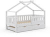 VitaliSpa Design Kinderbett 160x80 Babybett Hausbett Gästebett Lattenrost weiß