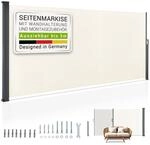 Juskys Seitenmarkise Dubai 500 x 160 cm ausziehbar blickdicht, Sichtschutz Garten,