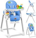 KIDIZ&reg; 3in1 Hochstuhl Kinderhochstuhl inkl. Spielb&uuml;gel , Babyliege ,...