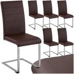 tectake&reg; Set Schwingstuhl, gepolstert mit Kunstlederbezug, flaches Stahlgestell in