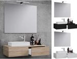 VCM 3-tlg Set Waschplatz f&uuml;r G&auml;ste WC G&auml;stebad mit Spiegel Waschtisch