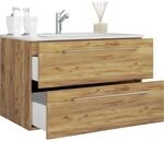 VCM 2-tlg. Waschplatz Waschtisch Waschbecken Unterschrank Breite 60 cm Badm&ouml;bel