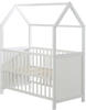 Hausbett 60 x 120 cm, FSC zertifiziert, weiß, 6-fach verstellbar, als Baby- &