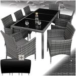 tectake&reg; Rattan Sitzgruppe, f&uuml;r 8 Personen, UV-best&auml;ndig, inklusive Schutzh&uuml;lle