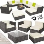 tectake&reg; Aluminium Rattan Lounge, mit Aluminiumgestell, wetterfest und