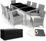 tectake&reg; Aluminium Rattan Sitzgruppe, wetterfest und UV-best&auml;ndig, mit