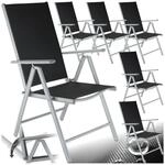 tectake&reg; Aluminium-Gartenstuhl, klappbar, 7-fach verstellbare R&uuml;ckenlehne, 56 x 67