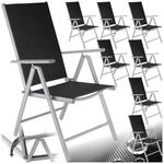 tectake&reg; Aluminium-Gartenstuhl, klappbar, 7-fach verstellbare R&uuml;ckenlehne, 56 x 67