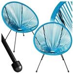 tectake&reg; 2er Set Gartenstuhl, Retro-Design im Acapulco-Stil, filigranes Gestell,
