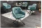riess-ambiente Stuhl EUPHORIA - petrol Samt Armlehne Metallgestell schwarz drehbar