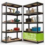 Juskys Lagerregal Basic 2er Set 180x90x40 cm &ndash; Metall Schwerlastregal, 10 B&ouml;den,