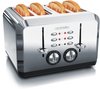 Arendo Toaster für 4 Scheiben, 1630 W, Automatik, Edelstahl, Wärmeisolierendes