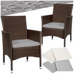 tectake&reg; 2er Set Rattanstuhl, widerstandsf&auml;hig, 2 Bezugssets, 59 x 57 x 85 cm