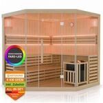 Artsauna Saunakabine Espoo200 Premium mit Saunaofen &ndash; 5 Personen &ndash; Hemlock Holz