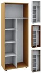 VCM Holz-Besenregal 6 F&auml;cher Ma&szlig;e: . 70 x H. 178 x T. 40 cm Putzschrank...