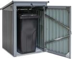 Metall M&uuml;lltonnenbox 1-fach anthrazit/lichtgrau