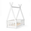 VITALISPA Kinderbett TIPI Indianer Bett Kinderhaus Holz Hausbett 70x140cm Weiß