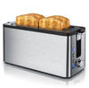 Arendo Edelstahl Toaster Langschlitz 4 Scheiben - Defrost Funktion -
