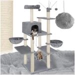 tectake&reg; Kratzbaum, 165 cm, mit Katzenhaus, inklusive 4 Spielb&auml;llen, Kordel und