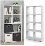 VICCO Raumteiler SCUTUM 8 F&auml;cher Wei&szlig; - Regal B&uuml;cherregal Raumteiler...