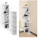 Vicco B&uuml;cherregal Standregal Eckregal Tera wei&szlig; 6 Etagen Wandregal...