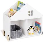 PINOLINO Kinderb&uuml;cherregal mit Rollen Hus &ndash; wei&szlig;