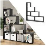 Vicco Treppenregal ASYM Raumteiler schwarz B&uuml;cherregal Standregal Aktenregal