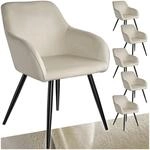 tectake&reg; Esszimmerstuhl, gepolstert, in Samtoptik, schwarze Stahlbeine, 58 x 62 x 82