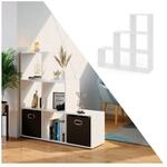 VICCO Treppenregal 6 F&auml;cher Wei&szlig; Raumteiler Stufenregal B&uuml;cherregal Treppe...