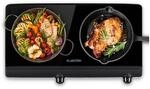 Cookbuddy Doppel-Kochfeld 2400W 5 Leistungsstufen Glaskeramik Schwarz