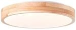 BRILLIANT Lampe, Slimline Wand- und Deckenleuchte 34cm holz hell/wei&szlig;, 1x LED