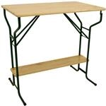 Stehtisch BAMBERG 113cm klappbar, Metall + Holz lackiert, mit Fuss-St&uuml;tze