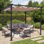 Pergola MCW-C42, Garten Pavillon, stabiles 6cm-Gestell + Schiebedach ~ creme...