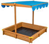 tectake® Sandkasten Emilia mit verstellbarem Dach 120x120x120cm - blau