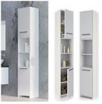 VICCO Badschrank KIKO 190 x 30 cm Wei&szlig; - Badezimmerschrank Hochschrank Regal