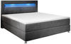 Juskys Boxspringbett Vancouver 120x200 cm - Bett mit LED, Topper & Federkern-Matratze