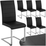 tectake&reg; Set Schwingstuhl, gepolstert mit Kunstlederbezug, flaches Stahlgestell in