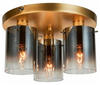 BRILLIANT Osaki Deckenleuchte 3flg gold/rauchglas 3x D45, E14, 42W, geeignet für