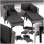 tectake&reg; Aluminium Rattan Lounge, wetterfest und UV-best&auml;ndig, schlanke, hohe