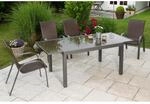 Merxx Sitzgruppe Varese 5tlg., Ausziehtisch 120 (180) x 90 cm mit 4...