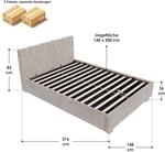 Juskys Polsterbett Nizza 140x200 cm - Lattenrost, Stauraum & LEDs - Samtbezug mit