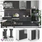 VICCO Sp&uuml;lenunterschrank 80 cm Anthrazit K&uuml;chenzeile Unterschrank Fame